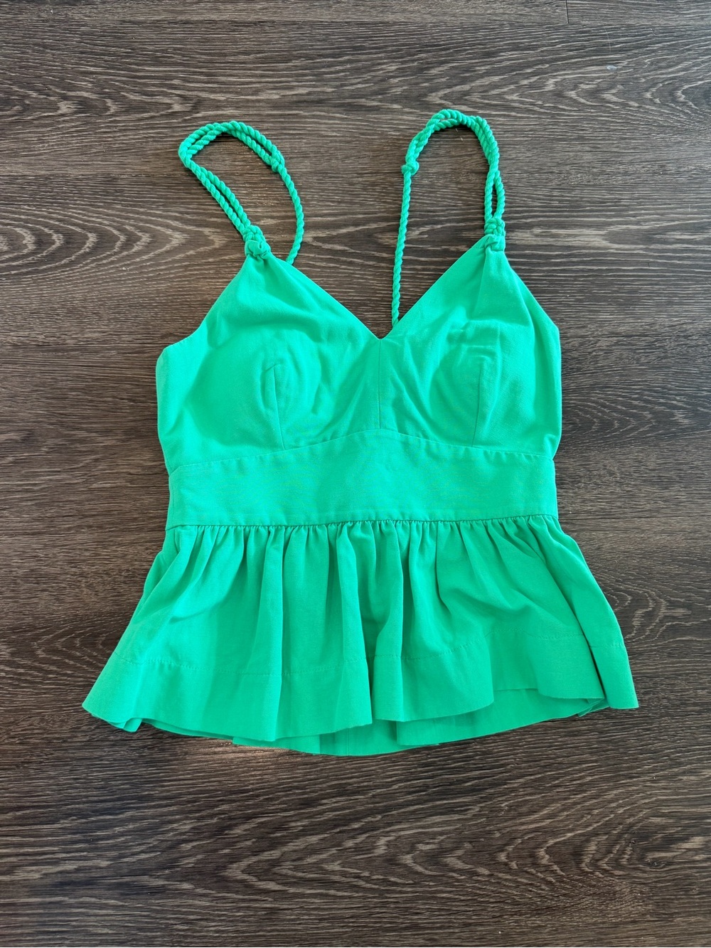 Lilly Pulitzer Bright Green Peplum Bandeau Tank